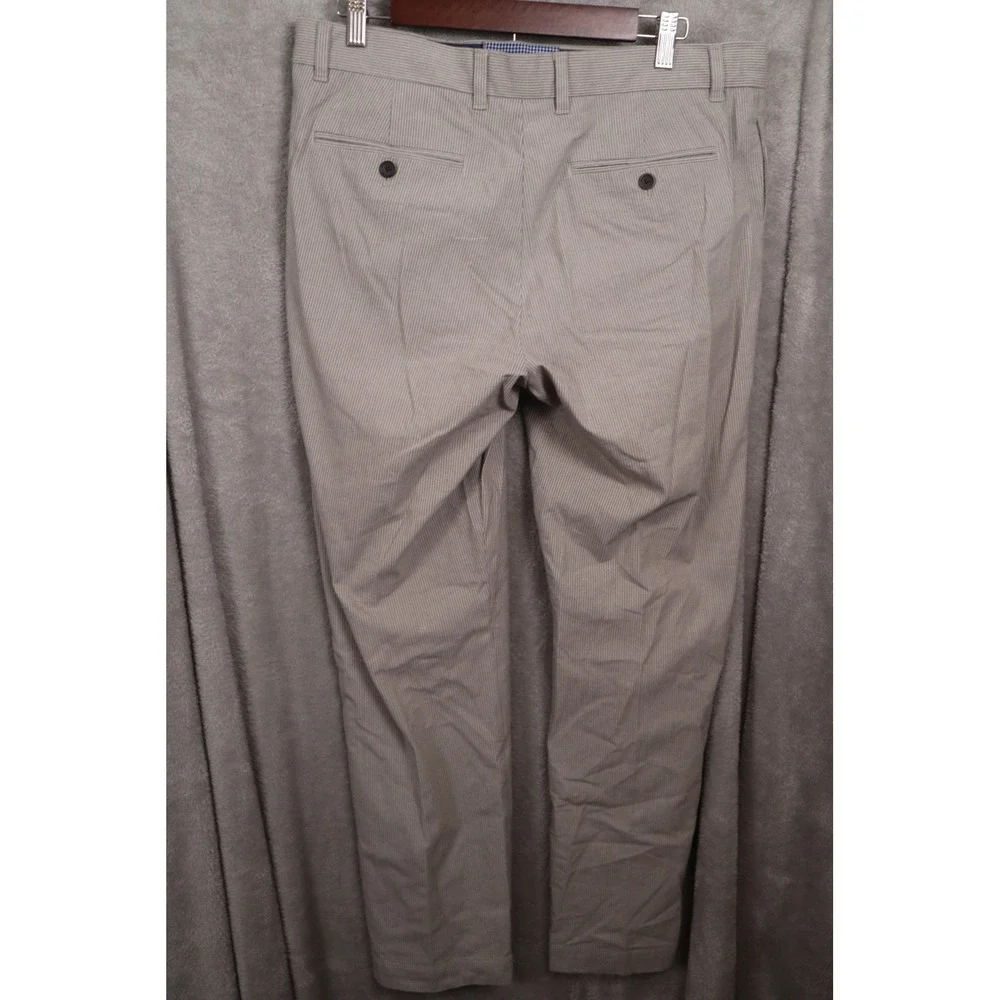 Banana Republic Aiden Pant Mens 35x32 Tan Pinstripe Slim Fit Chino Trousers 1042